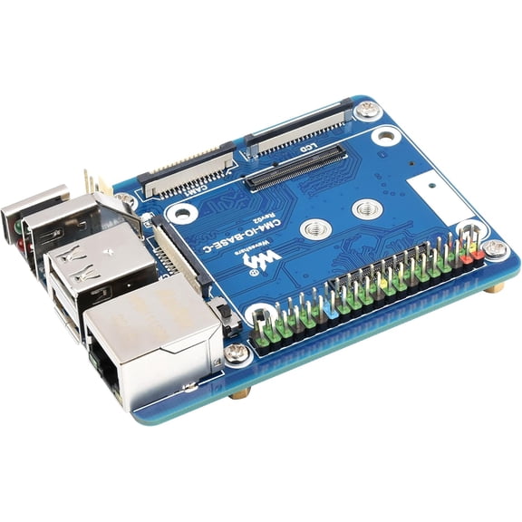 CM4 Base Board (Advanced C Version) for Compute Module 4, with 40PIN GPIO Header/MIPI CSI Camera Ports/LCD Display Port/Fan/HDMI/USB/Gigabit Ethernet RJ45 Connector