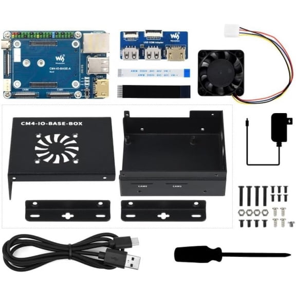CM4-IO-BASE-A Development Board with USB HDMI Adapter for Compute Module 4 IoT DIY Electronics Kit SKU-20271