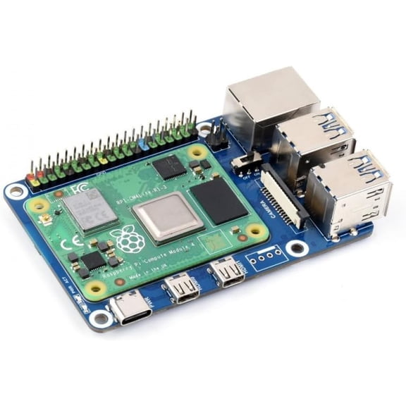 CM4 to Pi 4B Adapter Board for Compute Module 4, Alternative Development Board with 4X USB 3.0, Gigabit Ethernet, PoE for IoT, DIY Electronics Projects SKU-23611