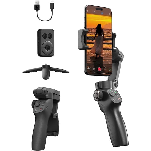 CM8 Gimbal Stabilizer for Android, 3-Axis Phone Gimbal with Remote Control Portable Foldable, Phone Stabilizer for Video Recording for YouTube Vlog