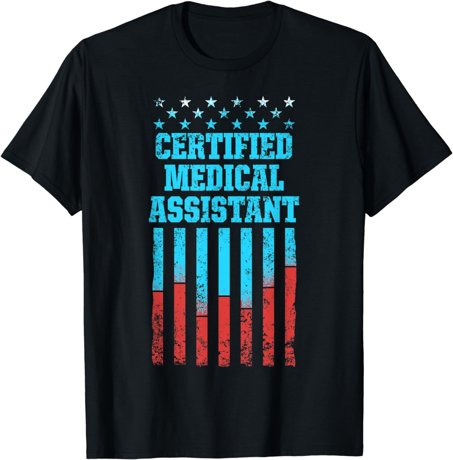 CMA Certified Medical Assistant USA Flags Assisting TShirt