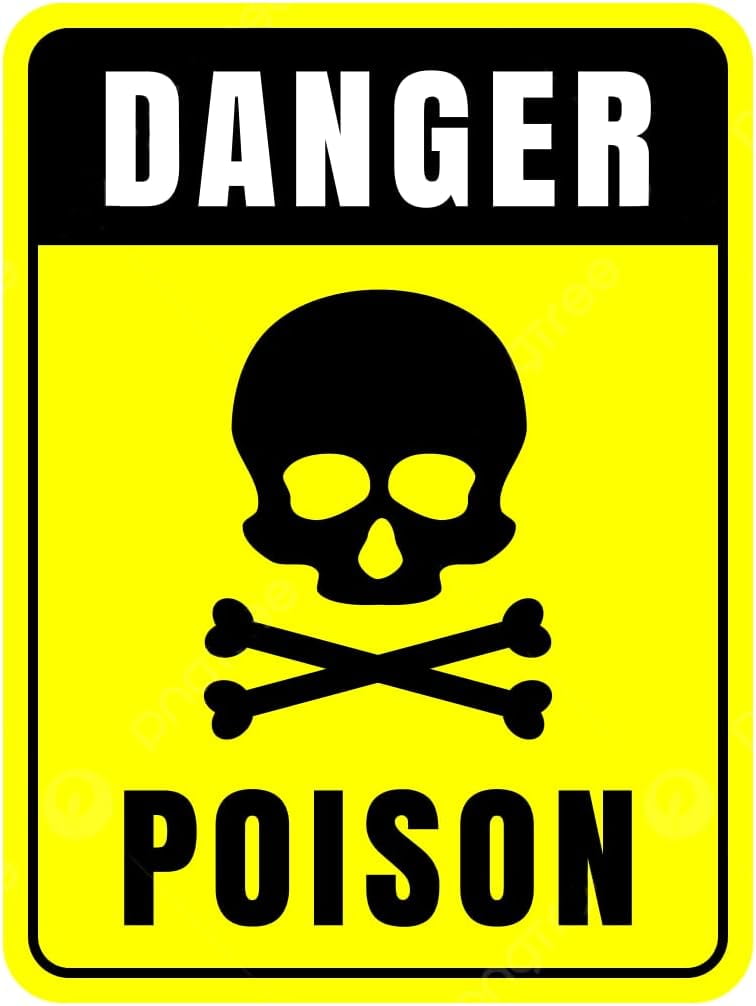 CMA Poison/Toxic Skull & Crossbones (Pack of 2) Danger Safety