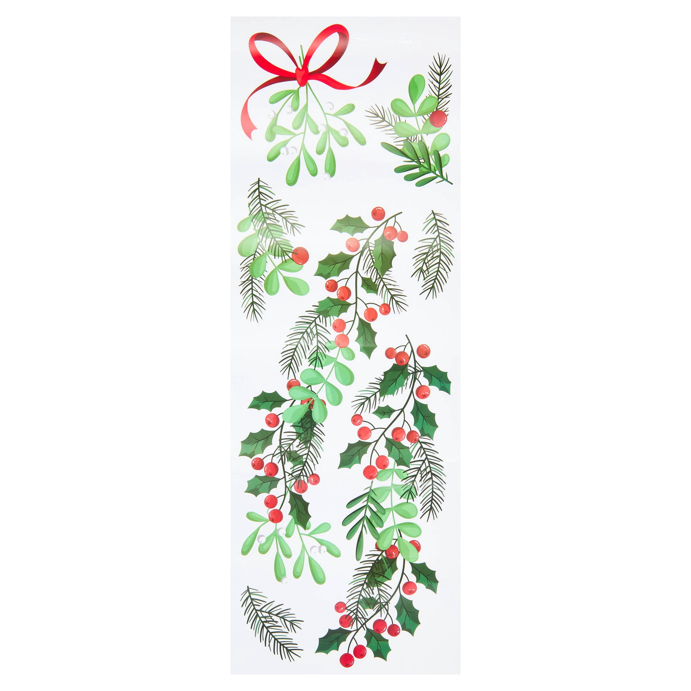 Festive Greenery Peel and Stick Christmas Wall Art, Multicolor, 27.5" x 9.8", by Holiday Time