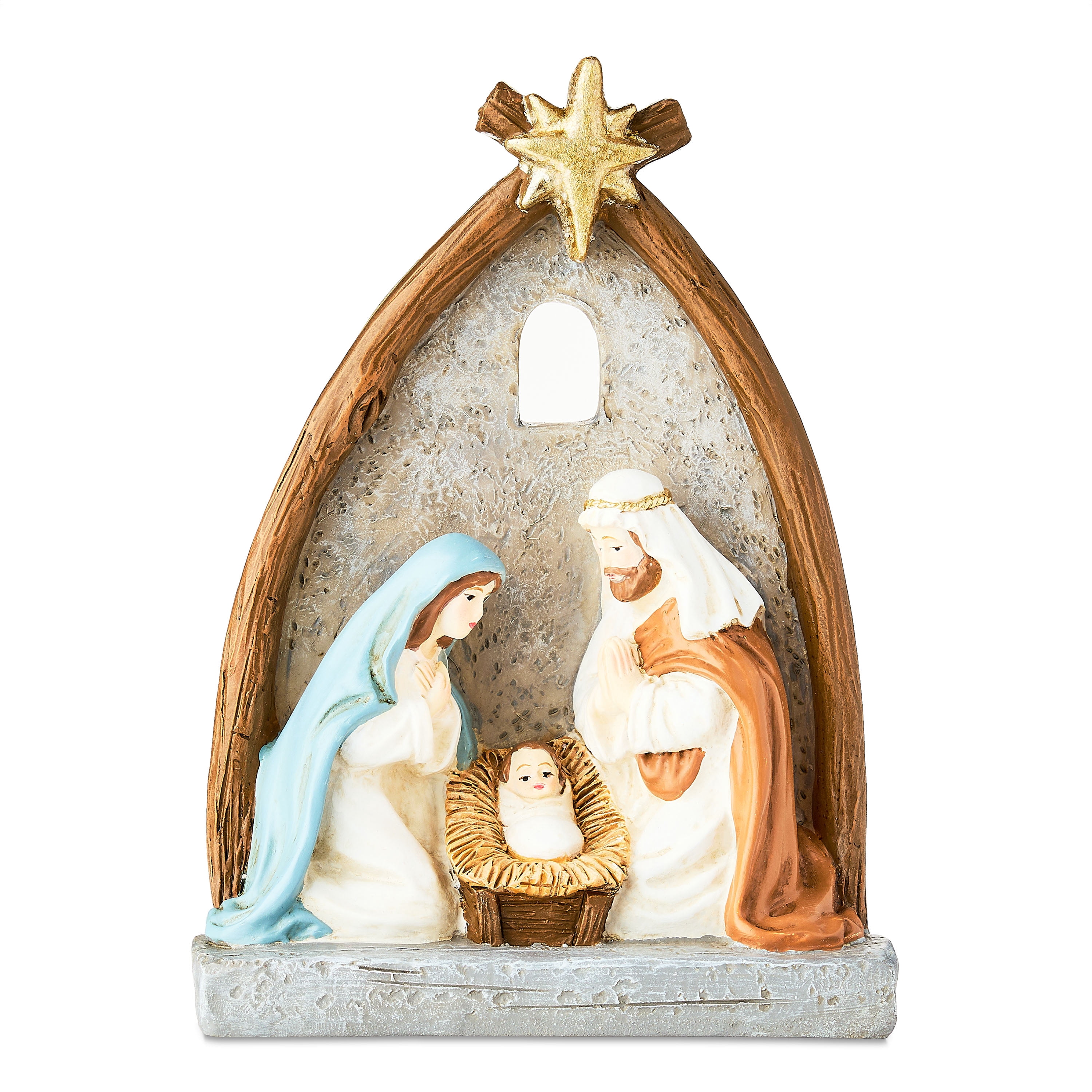 Tabletop Christmas Indoor Nativity Scene Set, Multicolor, 5.63" x 4.06", by Holiday Time