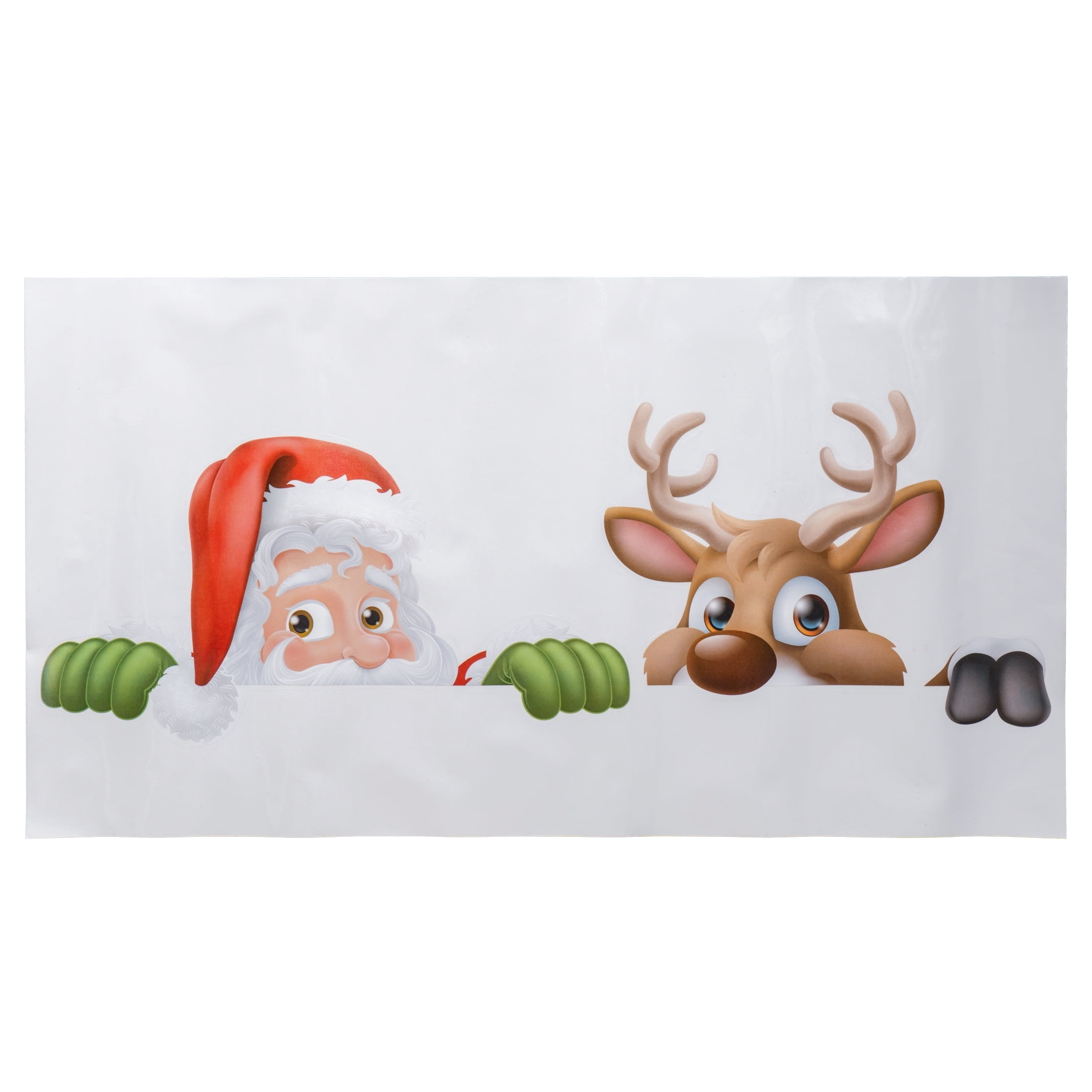 Santa and Reindeer Silhouette Christmas Window Clings, 27.5" x 15", by Holiday Time