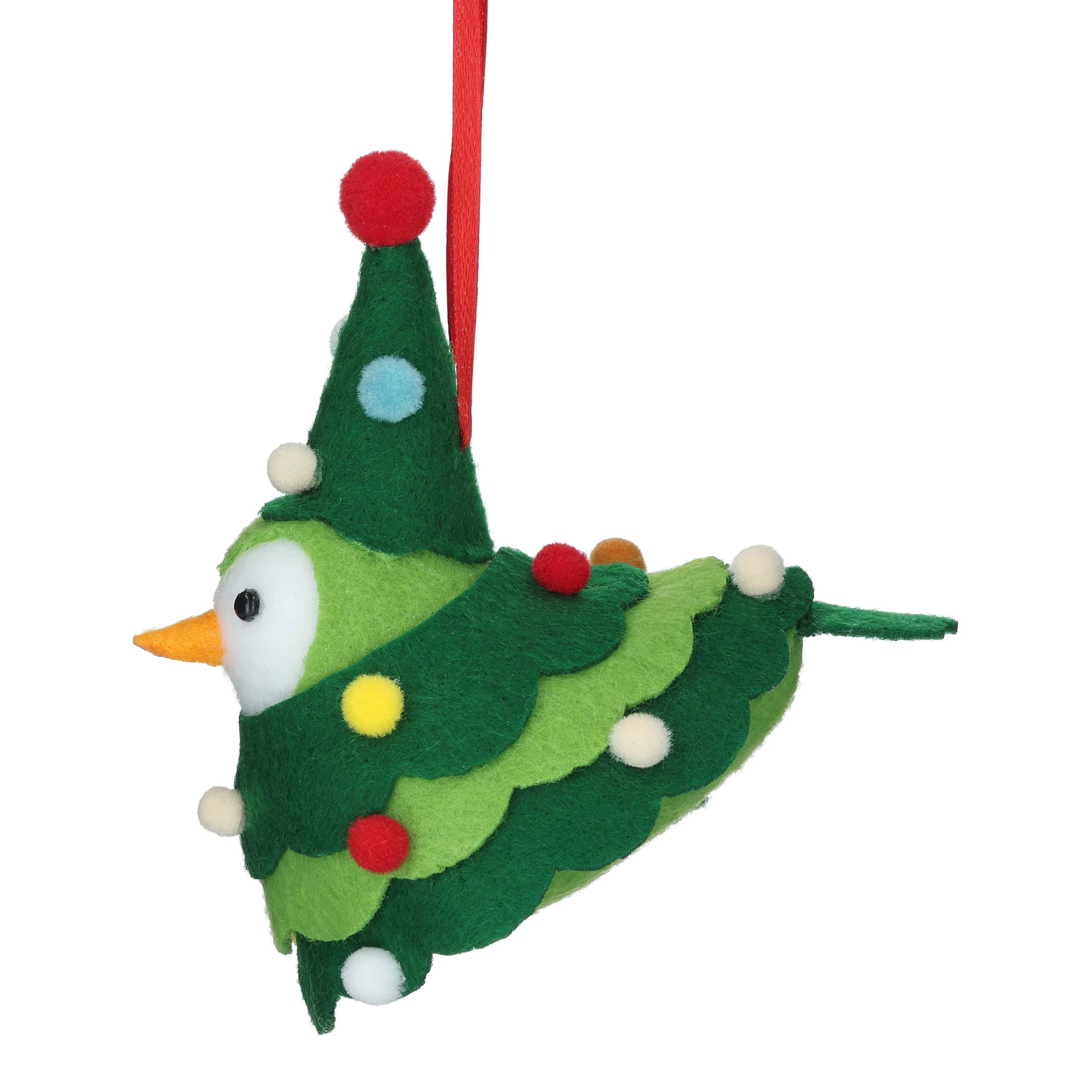 Multicolor Fabric Christmas Tree Bird Ornament, 3", by Holiday Time