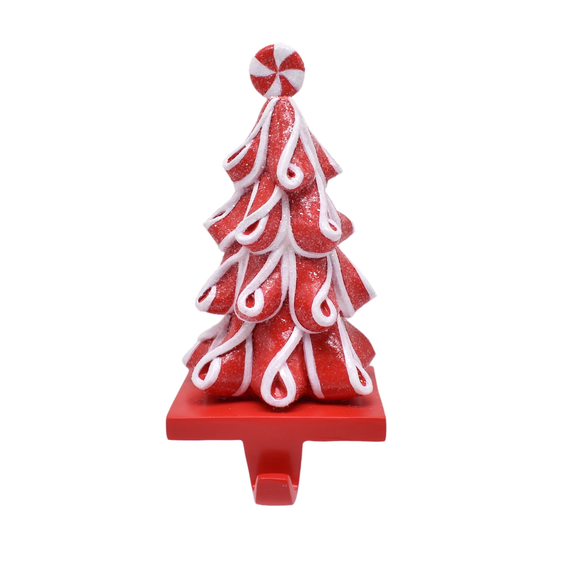 Red and White Peppermint Candy Christmas Stocking Holder, 7.3", by Holiday Time