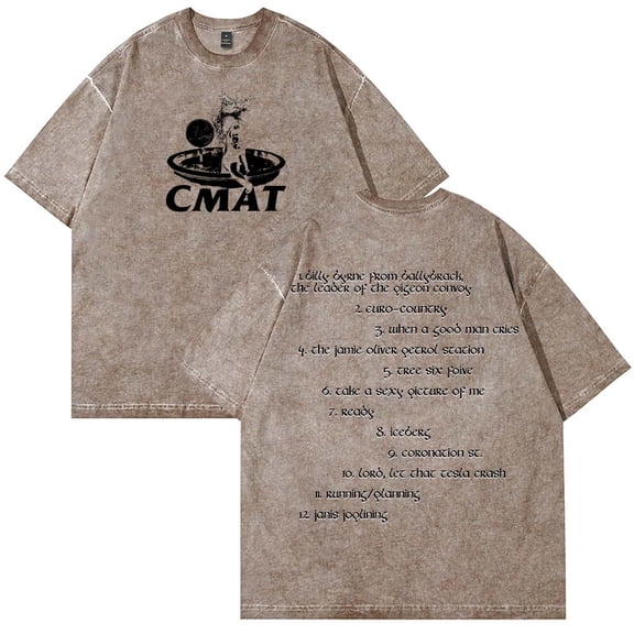 CMAT Euro-Country Album Merch T-Shirt Cotton Wash Tee Women Men Short Sleeve Casual Crewneck Tee