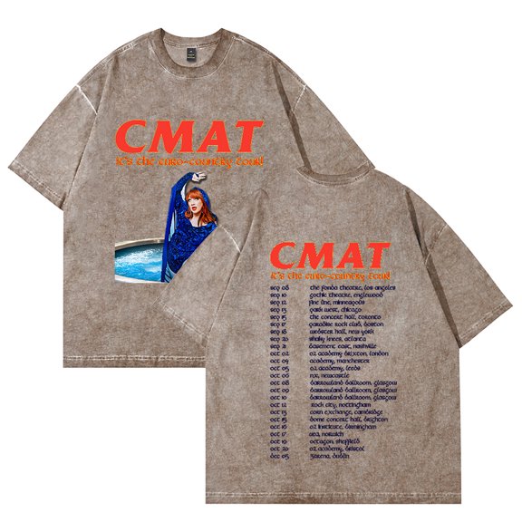 CMAT It's the Euro-Country Tour 2025 Cotton Vintage Wash Tee Shirt Crewneck  Short Sleeved