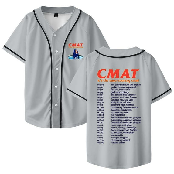 CMAT It's the Euro-Country Tour 2025 Merch Baseball Jersey Shirt V-Neck Women Men Short Sleeve Streetwear Clothes