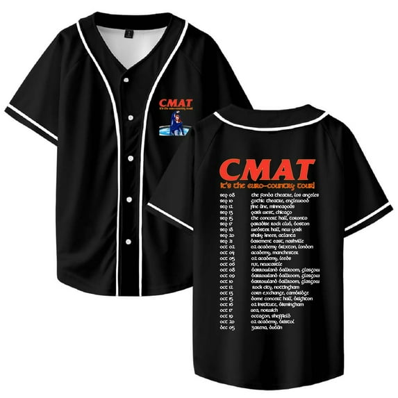 CMAT It's the Euro-Country Tour 2025 Merch Baseball Jersey Shirt V-Neck Women Men Short Sleeve Streetwear Clothes