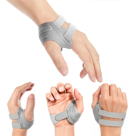 CMC Thumb Brace,Comfortable Thumb Splint for CMC Joint Pain, Arthritis, Osteoarthritis, Tendonitis, CMC Joint Thumb Arthritis Brace Women & Men (Grey, Left Hand, Medium)