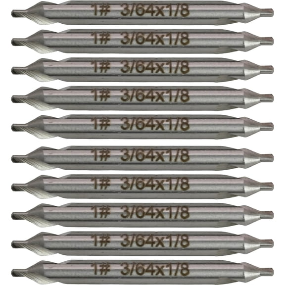 CME 10 pcs M2 High-Speed Steel Center Drills, No. 1 Size