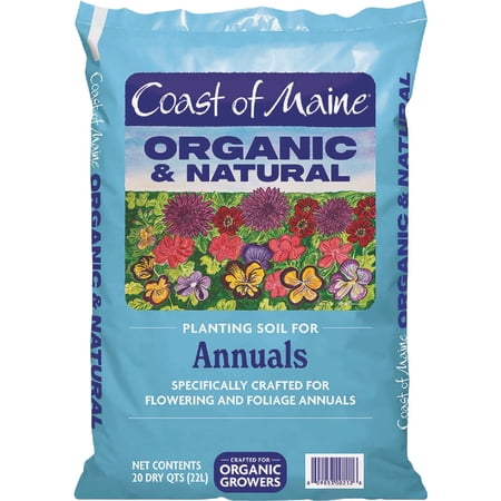 Coast Of Maine Organic & Natural Planting Soil for Annuals - Potting Soil - 20 Quart Bag — Indoor & Outdoor Container & Garden Use