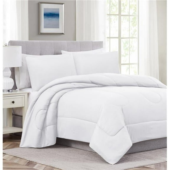 CME20297Q Encino Comforter, White - Queen Size - 3 Piece