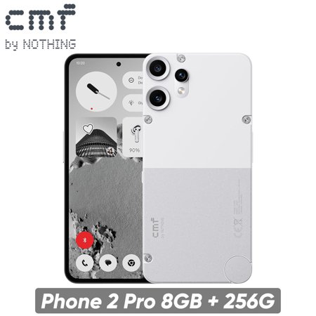 CMF Phone 2 Pro Unlocked Android Smartphone, 50 MP Camera, Dual SIM, 5000mAh, NFC, 8+256GB White