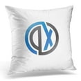 thumbnail image 1 of CMFUN Abstract Dx Initial Letters Linked Circle Blue Black Alphabet Pillow Case Pillow Cover 20x20 inch, 1 of 1
