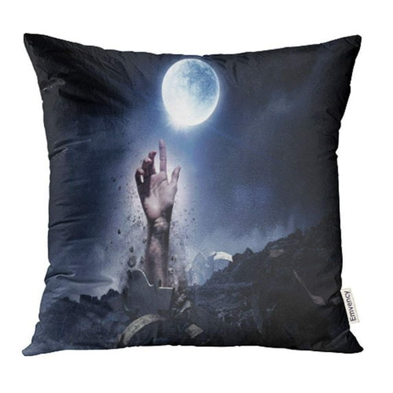 CMFUN Back Buried Alive But Not Broken Ground Zombie Businessman Dead Full Grave Hand Pillowcase Cushion Cover 18x18 inch