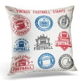 thumbnail image 1 of CMFUN Black Emblem Illustrations of Grunge and Ruined American Football Badges and Insignias Colorful Flag Pillow Case Cushion Cover 16x16 Inches, 1 of 1