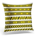 thumbnail image 1 of CMFUN Black Ribbon Tape Caution Danger Yellow Police Line Warning Orange Strip Pillow Case Pillow Cover 18x18 inch, 1 of 1