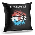 thumbnail image 1 of CMFUN Black Sport Abstract Basketball Ball in The Colors of Croatia Flag Blue Basket Pillow Case Pillow Cover 20x20 inch, 1 of 1