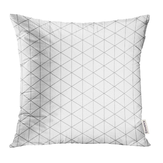 CMFUN Black Structure Isometric Grid Gray Triangle Line White Abstract Creative Pillowcase Cushion Cover 18x18 inch