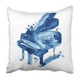 thumbnail image 1 of CMFUN Black Vintage Blue Watercolor Sketch Grand Piano on White Drawing Keyboard Band Pillowcase Cushion Cover 20x20 inch, 1 of 1
