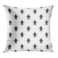 thumbnail image 1 of CMFUN Black Xmas Gingerbread Man Pattern Simple White Cute Baked Biscuit Bread Pillowcase Cushion Cases 20x20 inch, 1 of 1