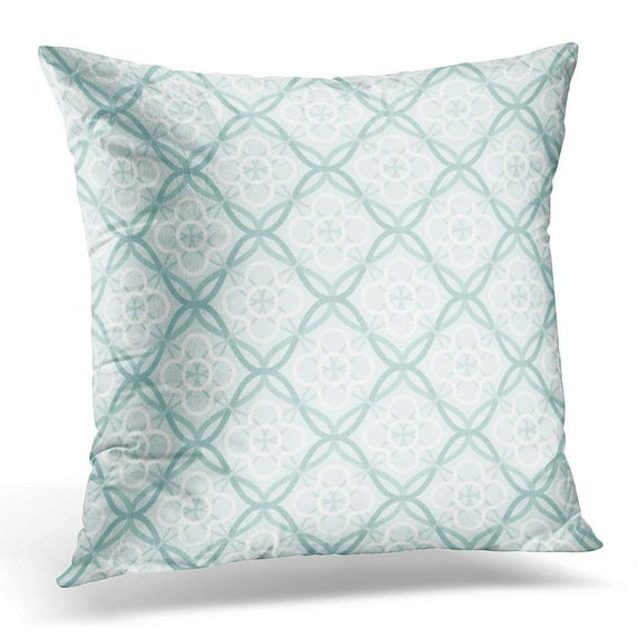 CMFUN Blue Floral Tangled Teal Lattice Pattern White Abstract Pillow Case Pillow Cover 20x20 inch