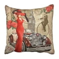 thumbnail image 1 of CMFUN Car Vintage London Torn Newspaper Retro 1950S Travel 1940S Aged Auto Automobile Pillowcase Cushion Cover 16x16 inch, 1 of 1