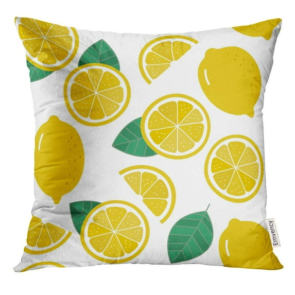 CMFUN Colorful Slice Lemon Pattern Yellow Fresh Pillow Case 18x18 Inches Pillowcase