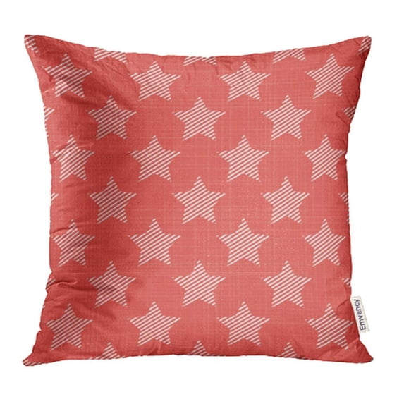 CMFUN Colorful Stars Pattern Abstract Creative Luxury Gradient Style Label Emblem Red Pillowcase Cushion Cases 18x18 inch