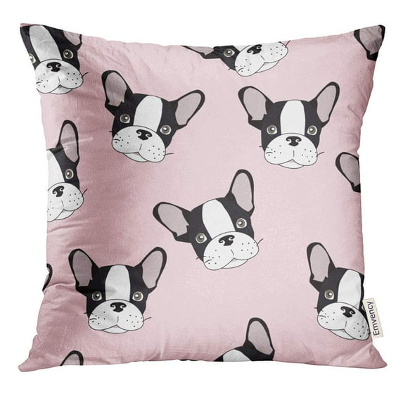 CMFUN Doodle with Cute Cartoon Dog Puppies and for French Bulldog Pattern Pug Pillow Case 18x18 Inches Pillowcase