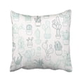 thumbnail image 1 of CMFUN Exotic Cactus Succulent Flowers Species Potted Houseplants Dark Blue Turquoise Pillow Case Pillow Cover 18x18 inch Throw Pillow Covers, 1 of 1