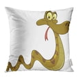thumbnail image 1 of CMFUN Green Cobra Smiling Snake White Jungle Cute Clipart Animal Boa Fun Funny Pillow Case Pillow Cover 16x16 inch Throw Pillow Covers, 1 of 1