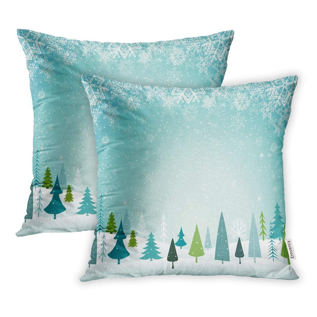 Designart 'Christmas Winter Happy Scene' Landscape Printed Throw Pillow -  Bed Bath & Beyond - 20890854