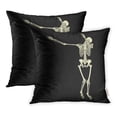 thumbnail image 1 of CMFUN Human Skeleton Posing Dab Perform Dabbing Dance Move Gesture on Black Raster Pillowcase Cushion Cover 20x20 inch, Set of 2, 1 of 1