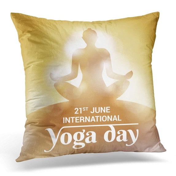 CMFUN International Yoga Day Spiritual Event Fitness Nirvana Energy Pillow Case Pillow Cover 20x20 inch