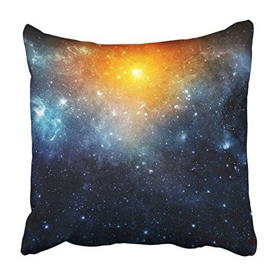 CMFUN Orange Outer Galaxy of This Furnished By Nasa Blue Space Cosmos Eclipse Alien Pillowcase Cushion Cover 18x18 inch