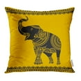 thumbnail image 1 of CMFUN Ornate Elephant Ideal Ethnic Tattoo Yoga African Thai Spirituality Pillowcase Cushion Cover 16x16 inch, 1 of 1