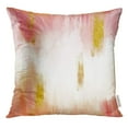 thumbnail image 1 of CMFUN Pink Brush Peach Watercolor with Gold Stroke Orange Coral Pillow Case 18x18 Inches Pillowcase, 1 of 1