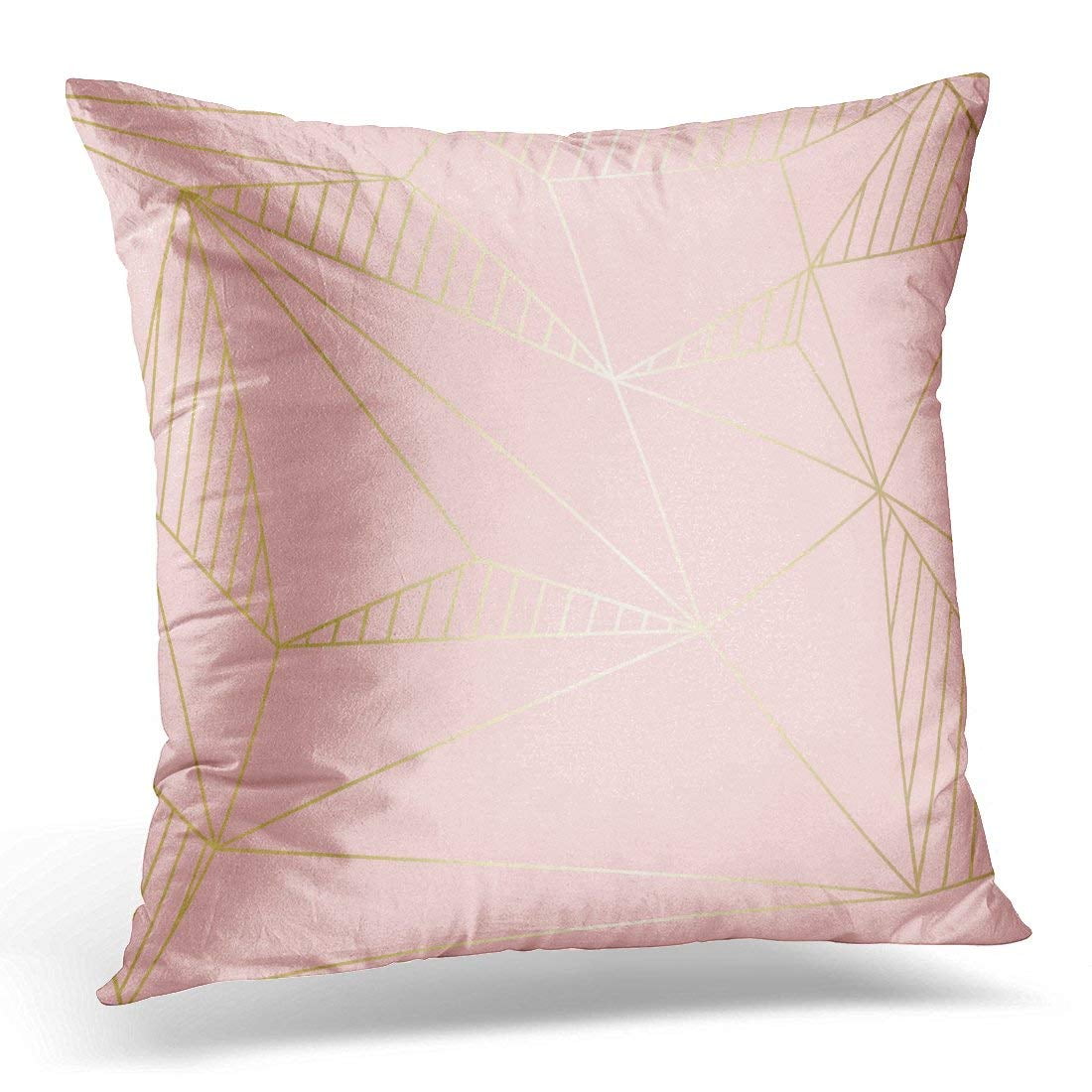 CMFUN Pink Polygon Gold Line Abstract Artistic of Geometric Hipster ...