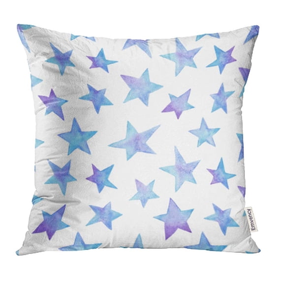 CMFUN Starry Sky with Hand Ombre Blue and Violet Watercolor Stars Magic Stellar Winter Pillowcase Cushion Cases 18x18 inch