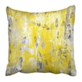 thumbnail image 1 of CMFUN White Acrylic Grey and Yellow Abstract Painting Contemporary Gallery Interior Knife Pillow Case Cushion Cover 18x18 inch, 1 of 1