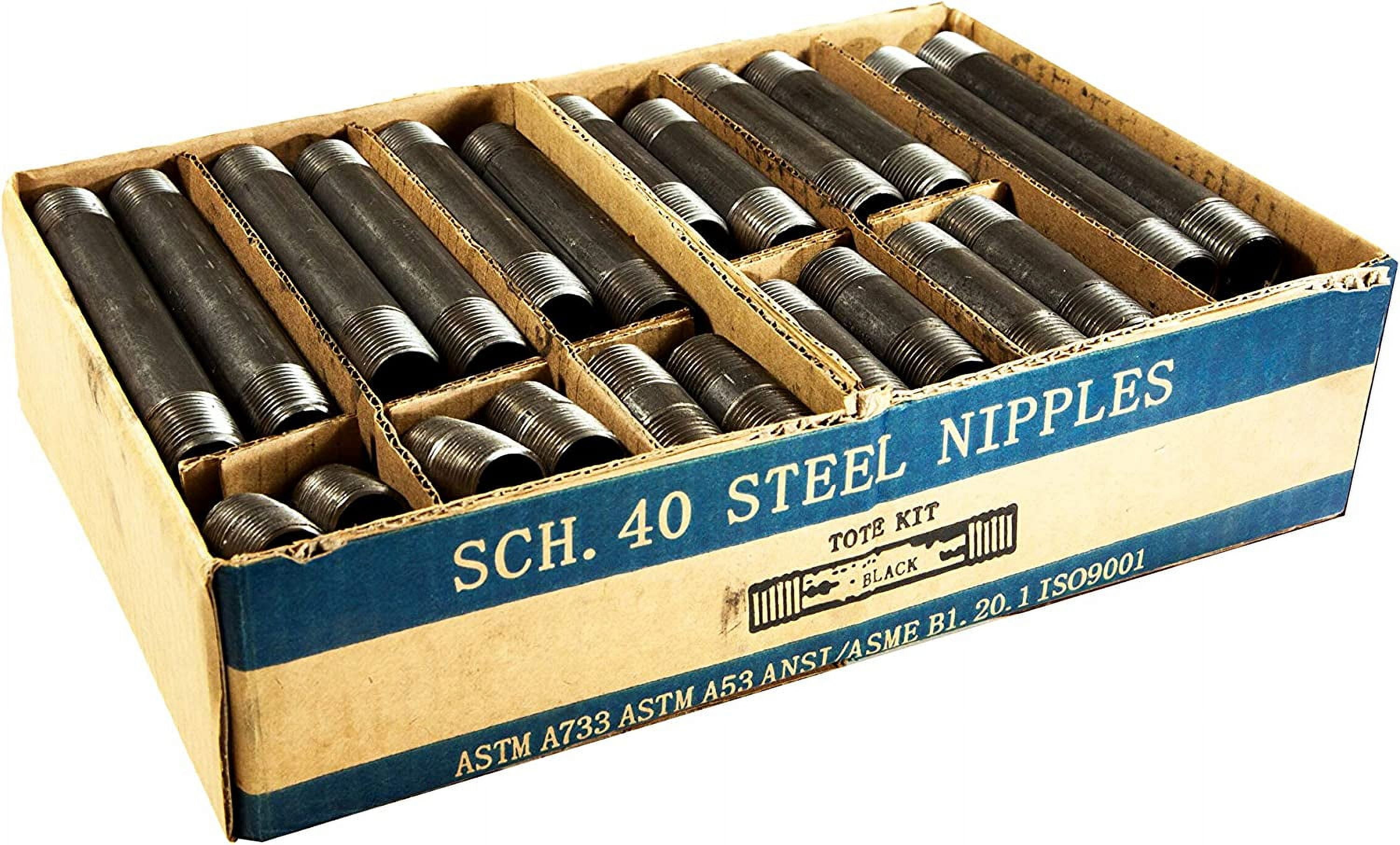 CMI Industrial Galvanized Steel Pipe Nipples - 1/2" X 3" 10-Pack For DIY Furniture & Plumbing