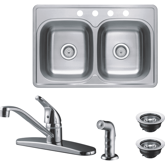 CMI Kitchen Sink Kit with 1-Handle Faucet - Single Pack Residential Use, Standard Application