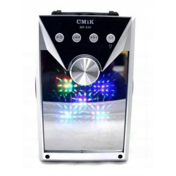 CMIK Bluetooth Portable Speaker MK-620 MP3 FM Radio Aux SD LED (Silver)