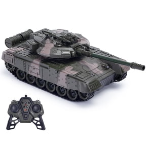 CMJ RC Cars: Battle Tank - Grey Camo, 1:20 Scale Remote Control Vehicle, Light & Sound, 2.4GHz Full-Function Control, All Terrain Racing Toy, Kids 6+