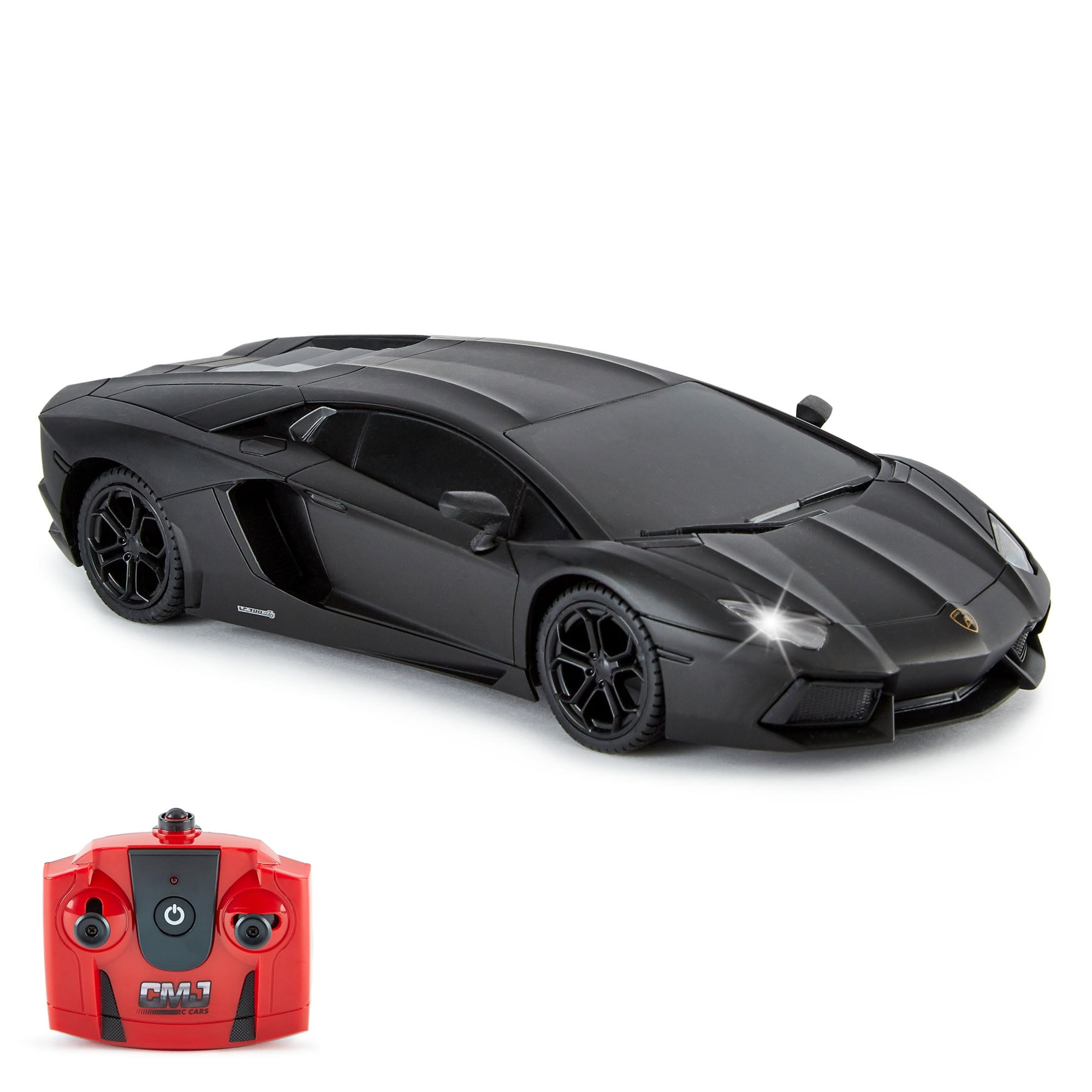 CMJ RC Cars: Lamborghini LP700-4 - Black - 1:24 Scale, Remote Control Radio Vehicle, 2.4 Ghz, LED Headlights, Indoor-Outdoor Racing Toy, Licensed
