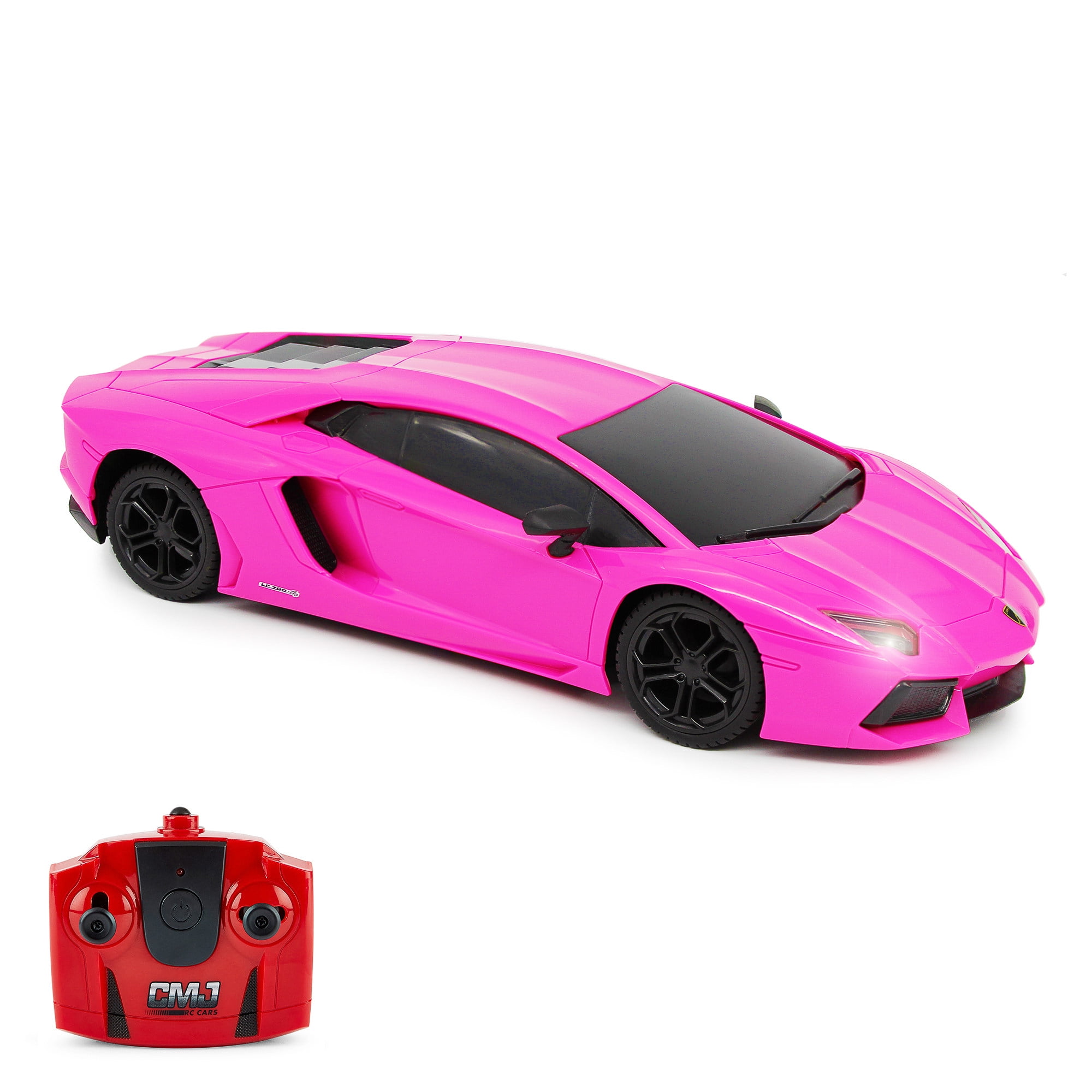 CMJ RC Cars: Lamborghini LP700-4 - Pink - 1:24 Scale, Remote Control Radio Vehicle, 2.4 Ghz, LED Headlights, Indoor-Outdoor Racing Toy, Licensed Model